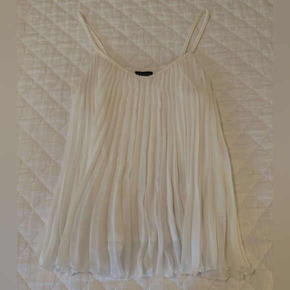 NWOT Venus White Pleated Braided Spaghetti Strap Blouse Size M - Picture 10 of 16